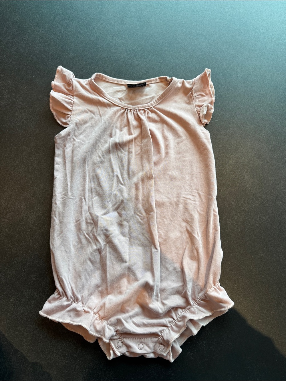 Little Bipsy Blush Pink Baby Romper with Gathered Neck